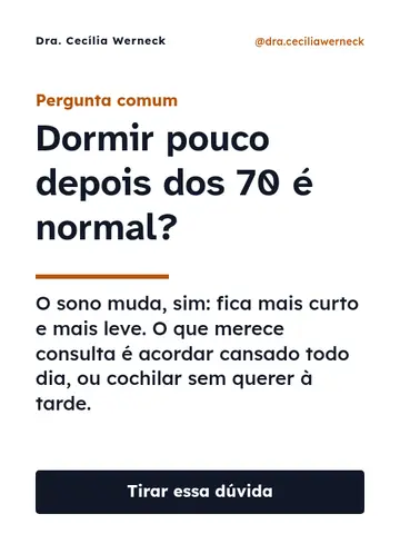 Dormir pouco depois dos 70 é normal?