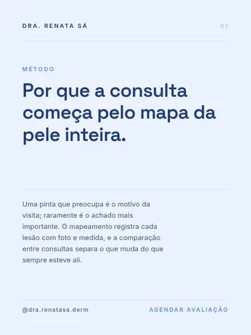 Por que a consulta começa pelo mapa da pele inteira.