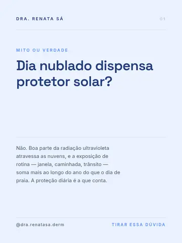 Dia nublado dispensa protetor solar?
