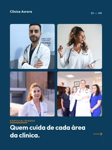 Quem cuida de cada área da clínica.
