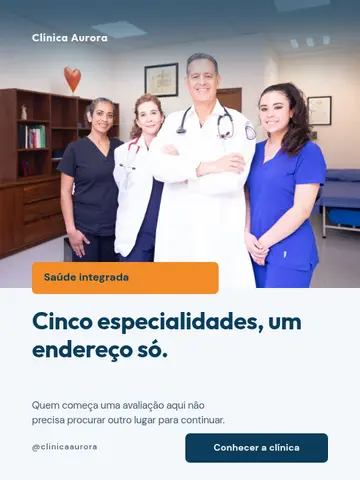 Cinco especialidades, um endereço só.