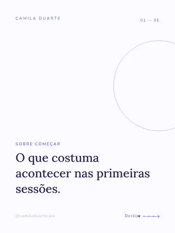 O que costuma acontecer nas primeiras sessões.