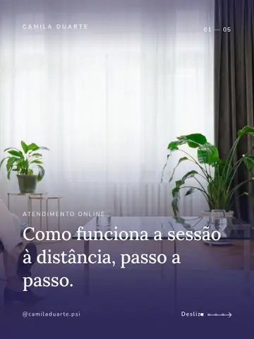 Como funciona a sessão à distância, passo a passo.